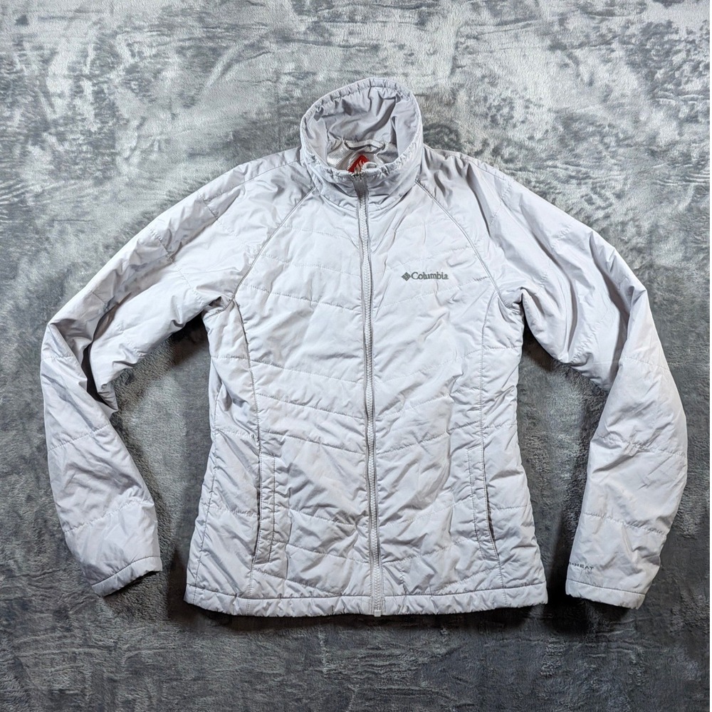 Columbia Omni-Heat Interchange Puffer Jacket Gray Womens XS Full Zip Quilted